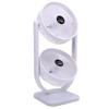 Dual Head Desk Fan USB Rechargeable 3 Speed Portable Electric Floor Fan for Home Office Dorm Travel White
