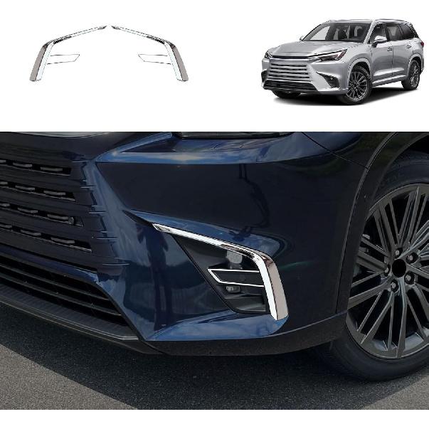 

Car Accessories Compatible with Lexus TX TX350 2024 2025 2026 Exterior Front Fog Light Lamp Cover Trim ABS 4PCS(Glossy Chrome Style)