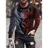 Autumn Round Neck 3D Skull Pattern Printed Top Fashionable Casual Long Sleeved Men's T-shirts