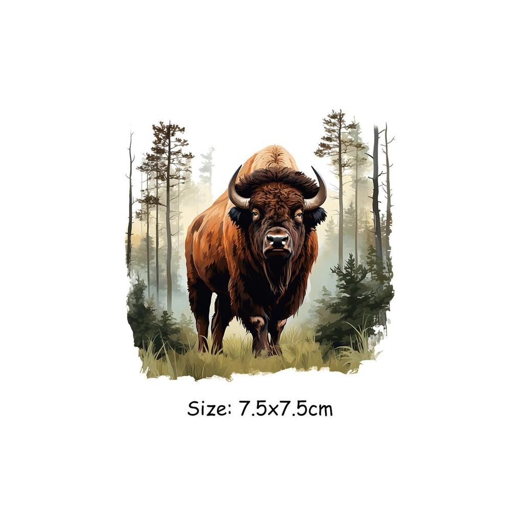 Forest Animal Iron On Patches For Clothes Heat-Adhesive Stickers New Design Diy Accessory Print On T-Shirt Hat Thermal Patches