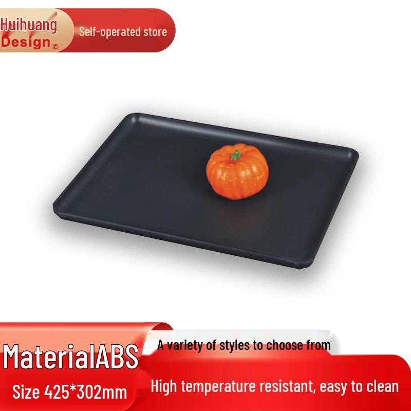 Black Melamine Rectangular Serving Tray