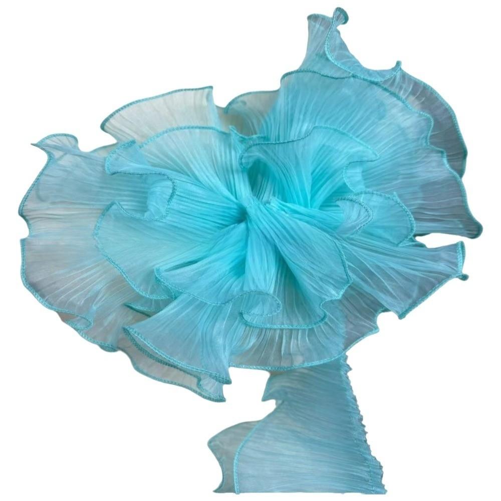 1 Yard Pleated Fabric Magic Color Double Layered Mermaid Lace Organza Translucent Ruffle Pleated Pleated Lace Wedding Dress