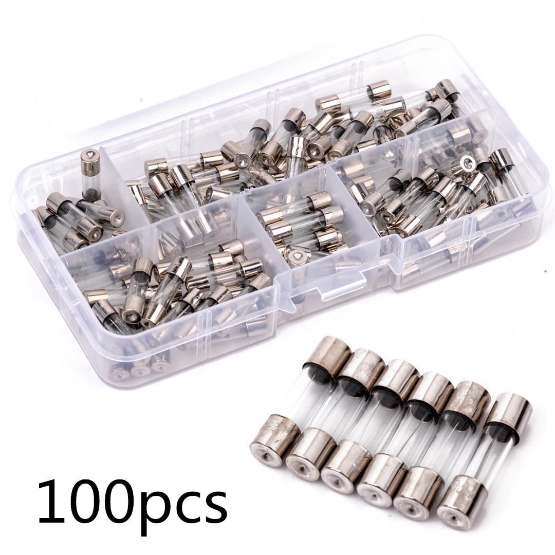 

Idh 100 шт. 5 x 20 мм Быстродействующий предохранитель для стеклянной трубки с коробкой в ​​ассортименте