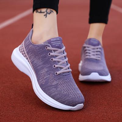 2025 Spring Breathable Women's Running Shoes Trendy Shoes Korean Version Casual Shoes Female Student Mesh Breathable Large Size Sports Shoes