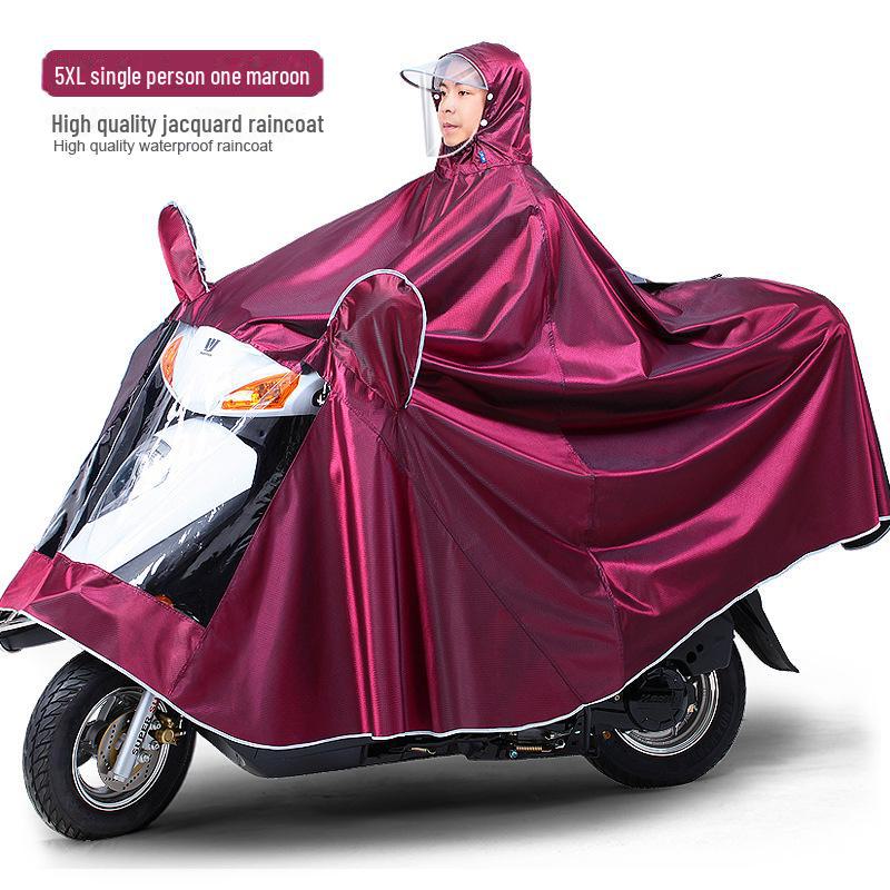 Double Electric Car/Motorcycle Raincoat - Thickened, Enlarged Jacquard for Two Adults