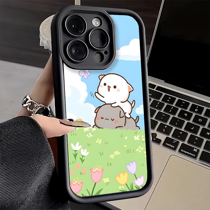 Phone Case for iPhone 17 Air 16E 15 16 Pro Max Cartoon Cute Peach Goma Cover 14 Plus 13 12 Mini Soft Shell Silicone Fundas