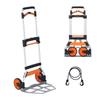 Folding Hand Truck, 309 Lbs Load Capacity, Aluminum Portable Cart, Convertible Hand Truck and Dolly with Telescoping Handle and PP+TPR Wheels, Ultra