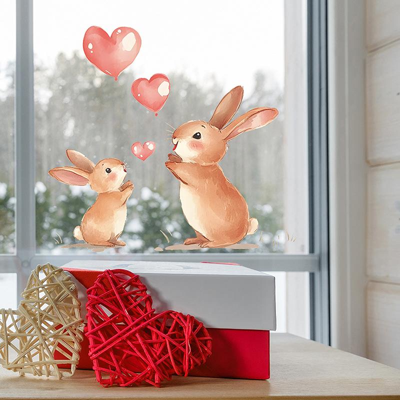 

Мультяшные Милые Кролики Воздушные Шары Животные Наклейки на Стену Детская Комната Гостиная Детская Комната Фон Декоративные Наклейки на Стену коричневый
