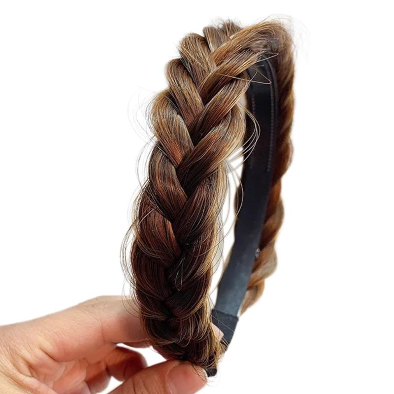 Women's Braided Hair Band High Elasticity Hairpiece Fashionable Hair Accesories Hairband for Girls Natural Look