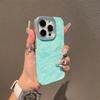 Titanium gray glacial pattern leather phone case for iPhone 16 15 14 13 12 11 Pro Max full shockproof plating hard back cover
