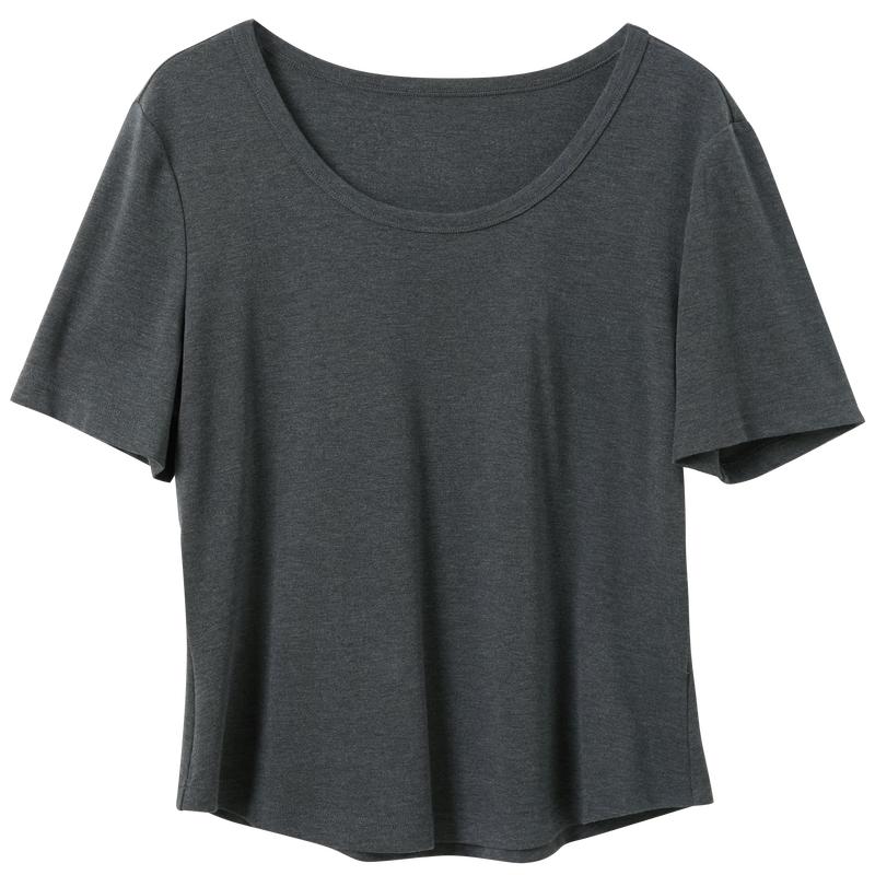 Sancai Plus Size Round Neck Ribbed Short Sleeve T-Shirt L