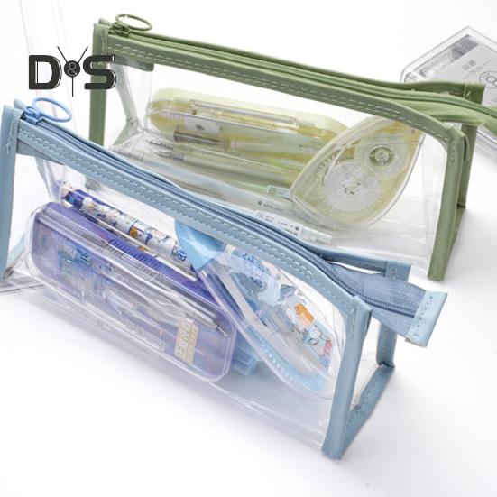 Przezroczysty piórnik z zamkiem błyskawicznym Wodoodporna kosmetyczka do przechowywania makijażu Organizer na artykuły papiernicze dla uczniów do szkoły, biura i podróży