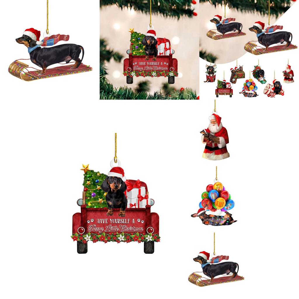 Adorable 2023 New Christmas Dachshund Series Tree Ornament For Home And Car Decor