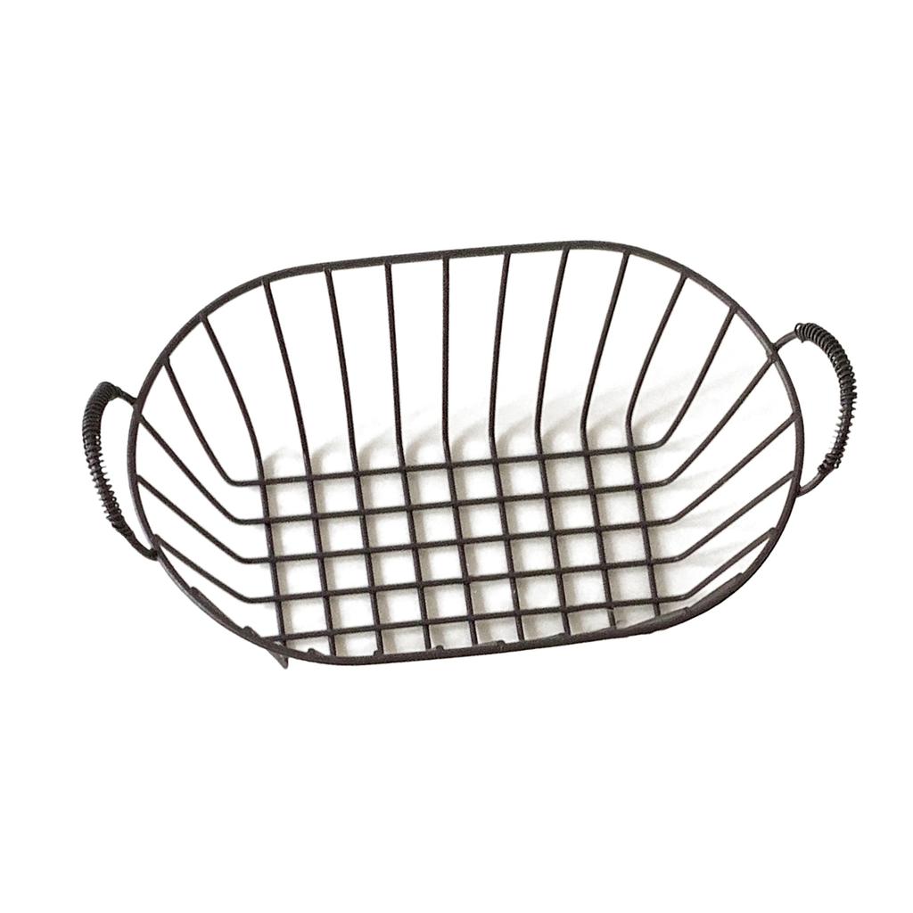 Drahtkörbe Eisen Handgriff Aufbewahrungsbehälter für Küchenschränke Vorratskammer Badezimmer Waschküche Kühlschrank Schwarz