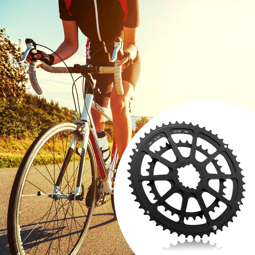 Road Bike Double Chainring Narrow Wide Tooth Disc Chain Wheel Chainring 50-34T/52-36T/53-39T Bike Chainrings Replacement
