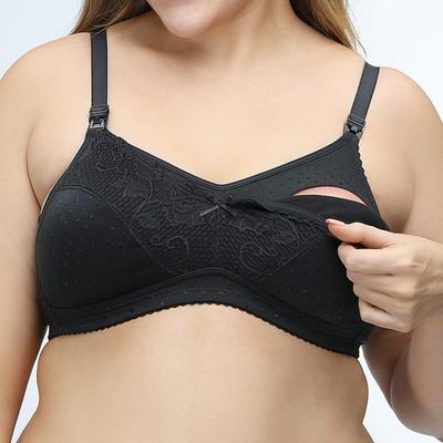 Ultra-thin Jacquard Lace Cotton Nursing Bra Large Size No Wire Maternity Underwear