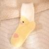 Small Yellow Duck Socks Women's Mid-Calf Autumn Winter Cute Kawaii Fluffy Mink Velvet Home Floor Coral Velvet Sleeping Socks