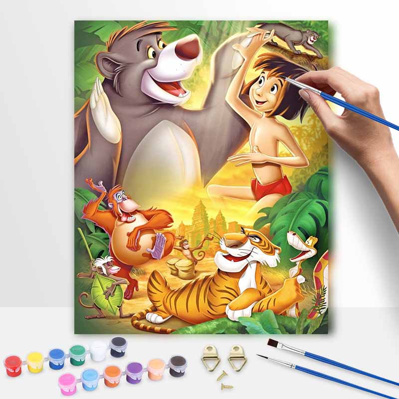 Disney The Jungle Book oil painting art handmade diy painting home decoration gift 20x30cm