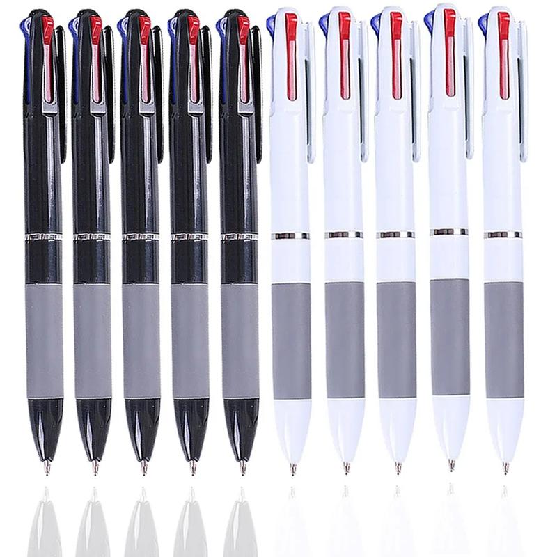 10Pcs/set 3 in 1 Red/Black/Blue Ink Color 0.7mm Student Ballpoint Pens Ball Point Stationery School Supplies Office Accessories