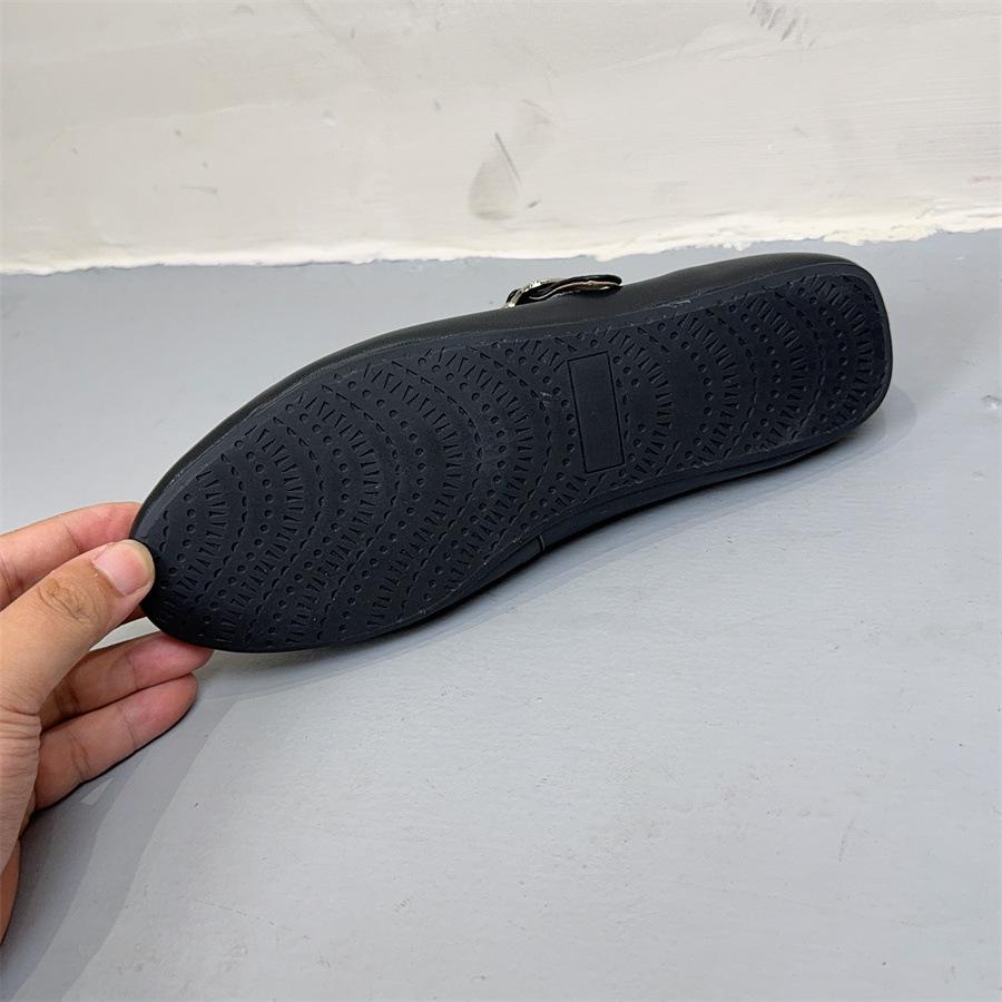 Johnature Retro Mary Janes Shoes Comfortable Round Toe Rivet Shallow Buckle Strap Women's Flat Shoes