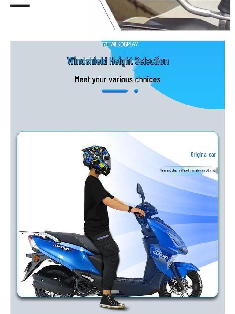 Compatible Front Windscreen for Suzuki UY125 and Haojue AFR125 - HD Transparent