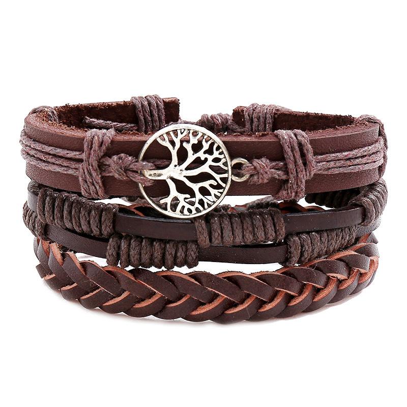 Blaues Auge Lederarmband Mehrschichtig Geflochtenes Seil Armband, Mode Persönlichkeit Hand Schmuck für Frauen Männer