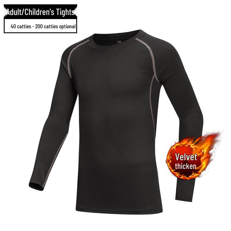 Plush Kids' Basketball & Football Quick-Dry Training Suits for Boys - Autumn/Winter Sports Tights & Base Layer Tops