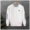 Men's Fake Two-Piece Sweatshirt Striped Shirt Collar Knit Pullover Casual Long Sleeve Top For Daily Wear