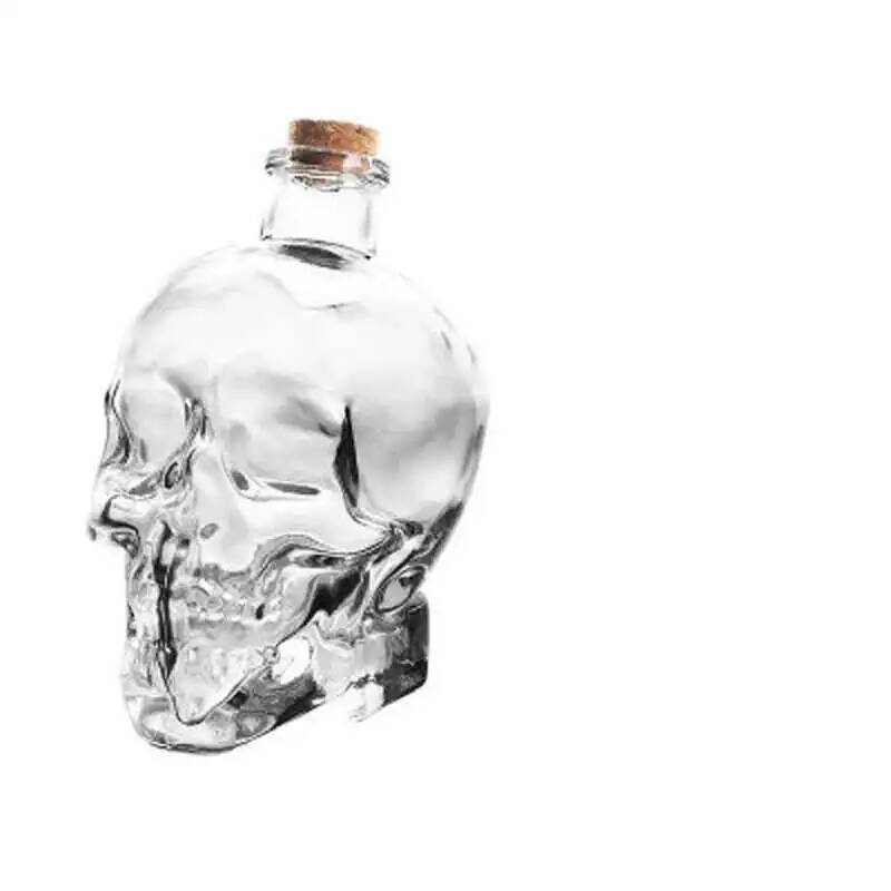 New Skull Head Whiskey Wine Bottle With Lid Creative Bar Tools Glassware Wine Set Spirits Liquor Vodka Soju Decanter Wine Bottle