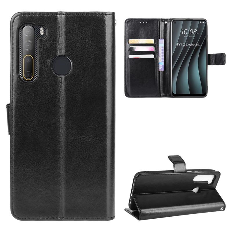 Flip Cover For HTC Desire 20 Pro Leather Case [Flip Vintage Leather] Shockproof Durable Retro Phone Case