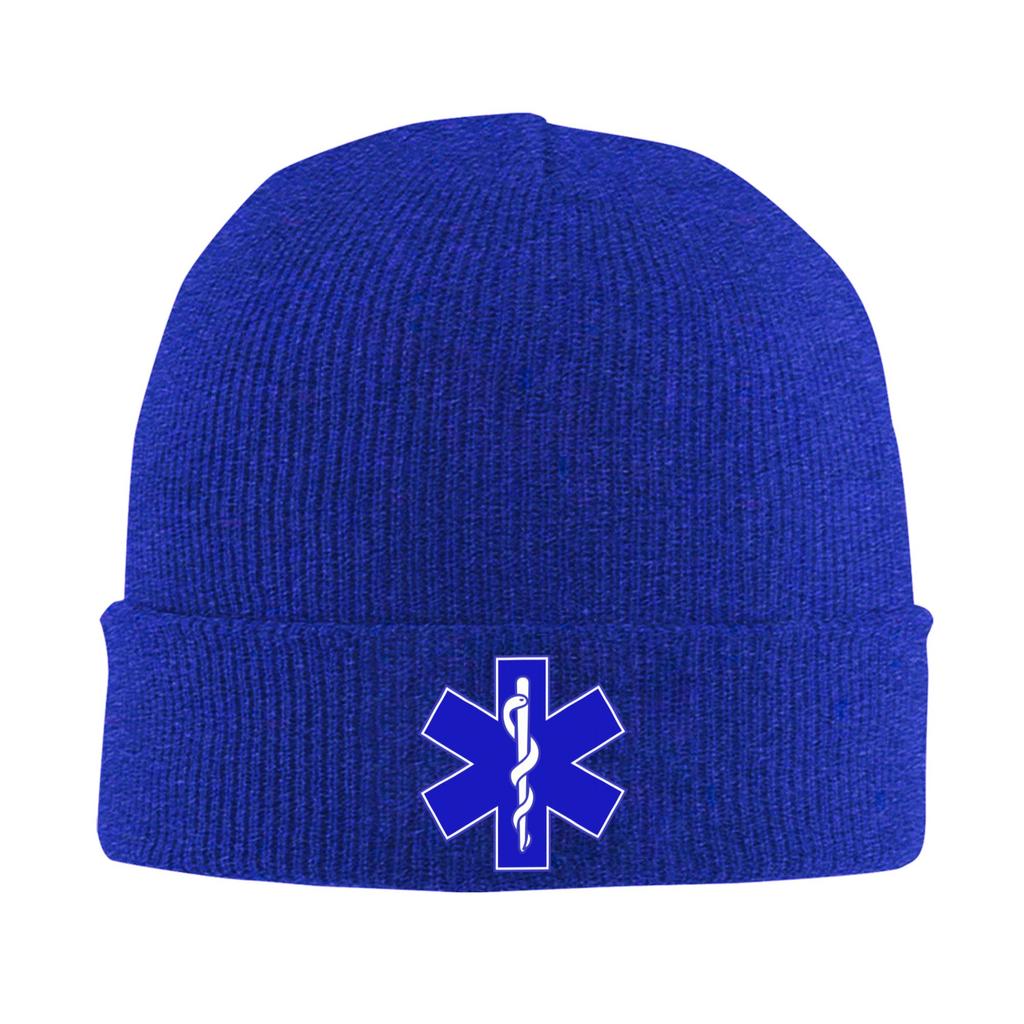 Emt Star Of Life Bonnet Hats  Fashion Knitted Hat For WoUnisex Unisex Autumn Winter Warm Emt Paramedic Medical Skullies Beanies Caps
