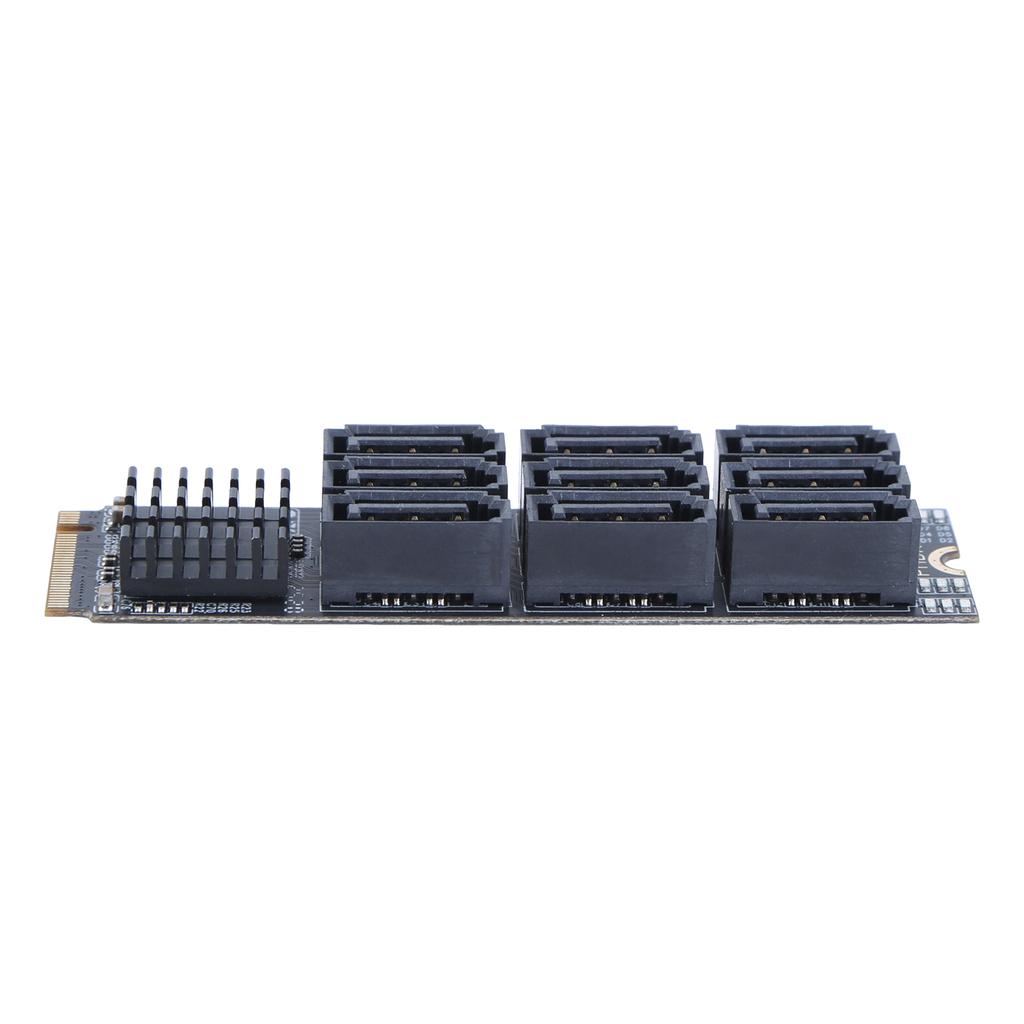 M.2 M KEY Nvme To 9 Ports SATA 3.0 Adapter 6Gbps M.2 To SATA 3.0 Riser Card PCIE 3.0 X2 Hard Disk Capacity for Desktop PC