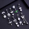 14G Heart Flower Shaped Navel Piercing Water Drop Belly Button Piercing Pendant Belly Piercing Women Jewelry