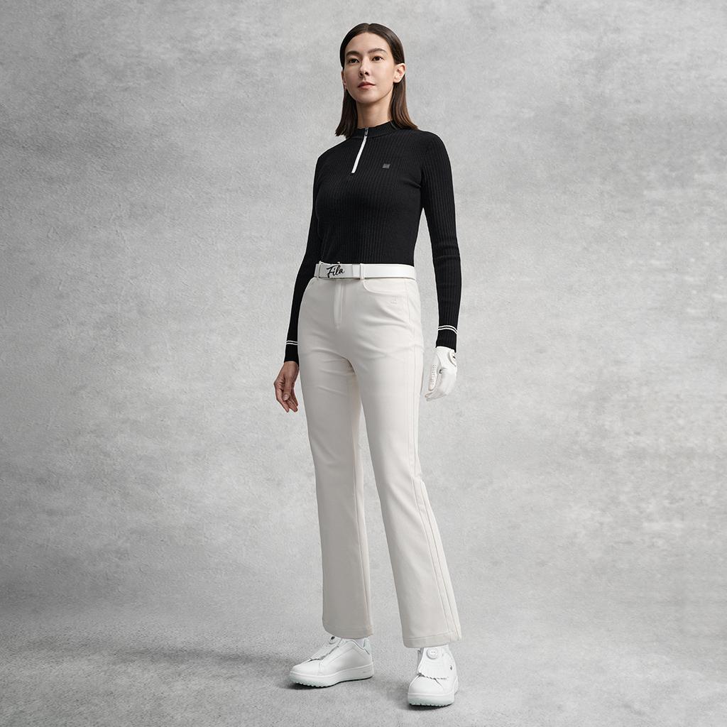 Fila Golf Series Simple Solid Color Comfortable Versatile Woven Casual Pants Women Bottoms Cloud-Gray A11W615806FGY