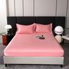 Ice Silk Bed Sheet Solid Color Cool Silk Mattress Protective Cover Anti Slip Color Ding Bed Cover Dust Cover
