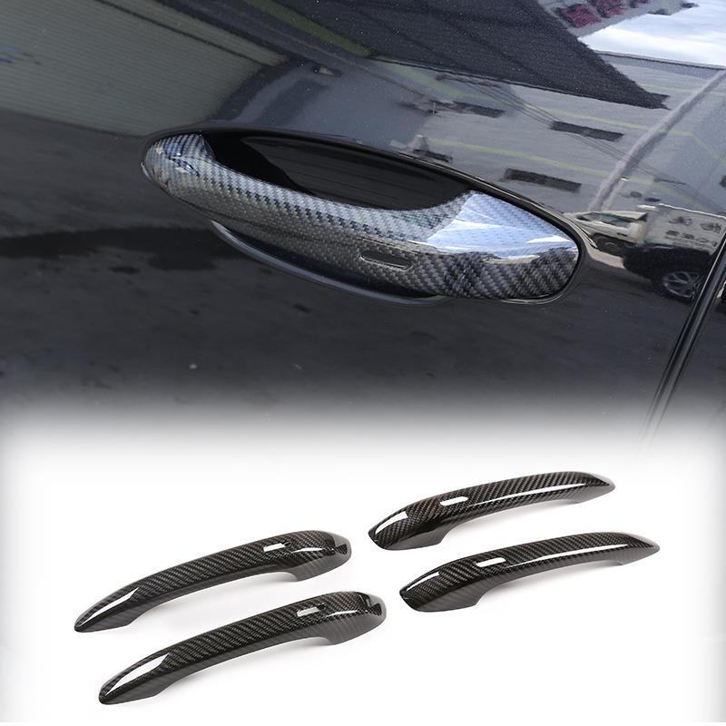 For Porsche Cayenne Panamera 2014-2026 Real Carbon Fiber Car Side Door Handle Trim Cover Car Exterior Accessories