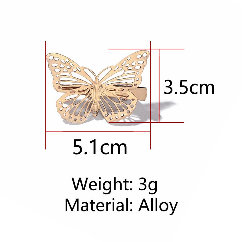 Luxury Gold Butterfly Sexy Hair Clips & Claw Pins Barrettes-Metallic Hollow Hair Accessories for Girls and Women