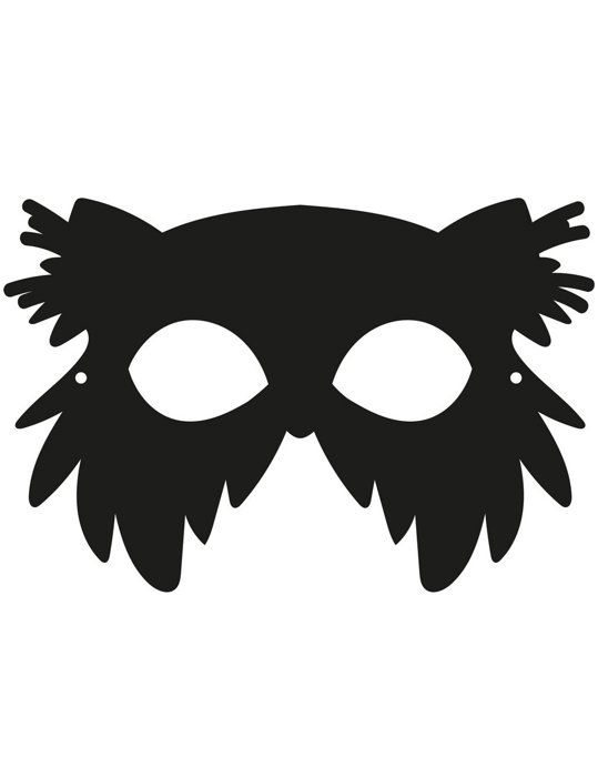 3 Masques plats à gratter en carton Oiseaux - Noir
