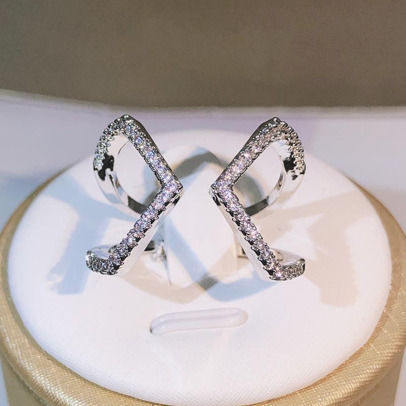 

925 sterling silver geometric x letter open ring ladies popular jewelry engagement holiday birthday ring gift wholesale 10