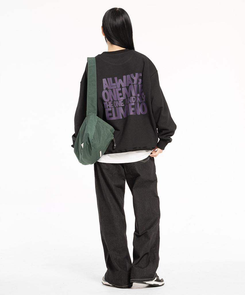 ELIMENO El Oao Oversized Sweatshirt Black (Purple)