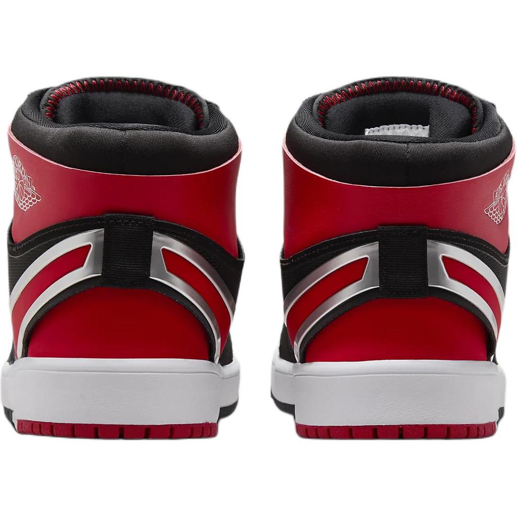 Jordan Air 1 Mid RM Snadné obouvání Pohodlné Jednoduché Tlumení nárazů Podpora Vysoký svršek Ležérní obuv Dětské tenisky Černá Červená FQ1281-006