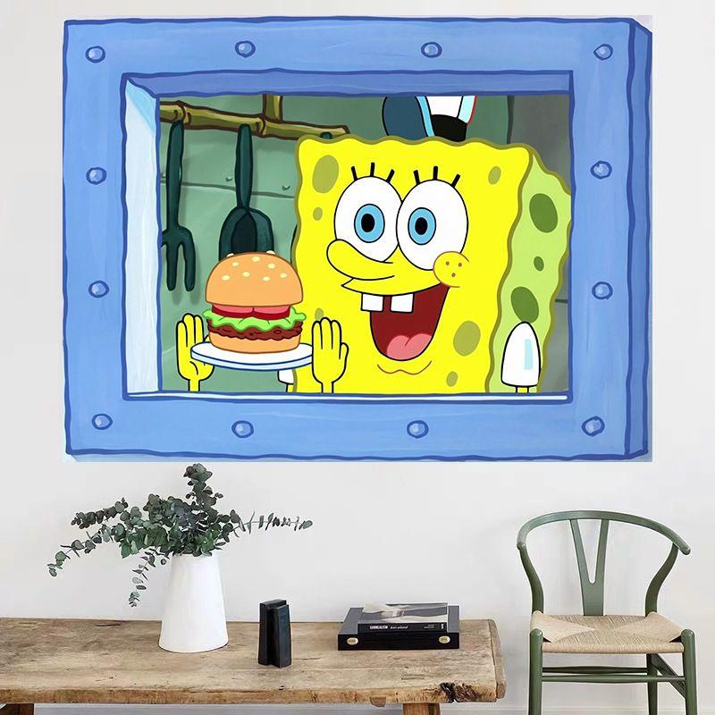 Tapestry SpongeBob Takes a Burger 75x100