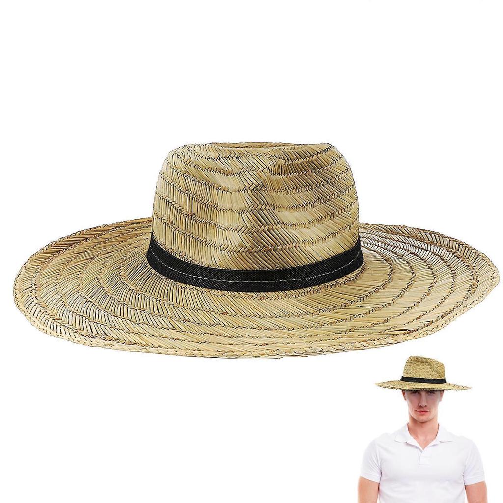 Strohhüte für Herren Sommerhut mit breiter Krempe Stil 1 Stück