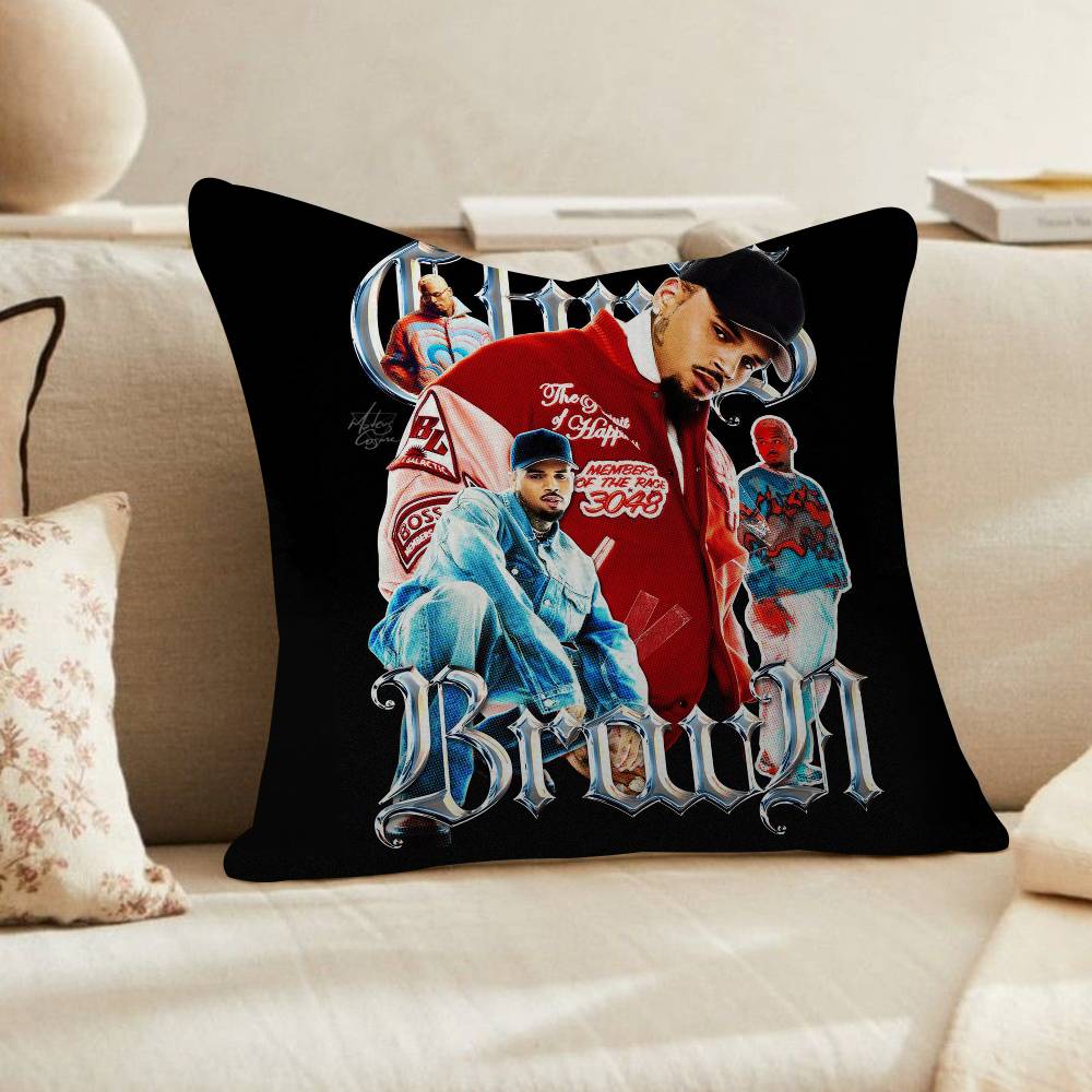 Chris Brown Rapper Breezy Vintage Pillow Anime Pillow Sofa Bed Head Pillow Cover Cushion Cover Fashion