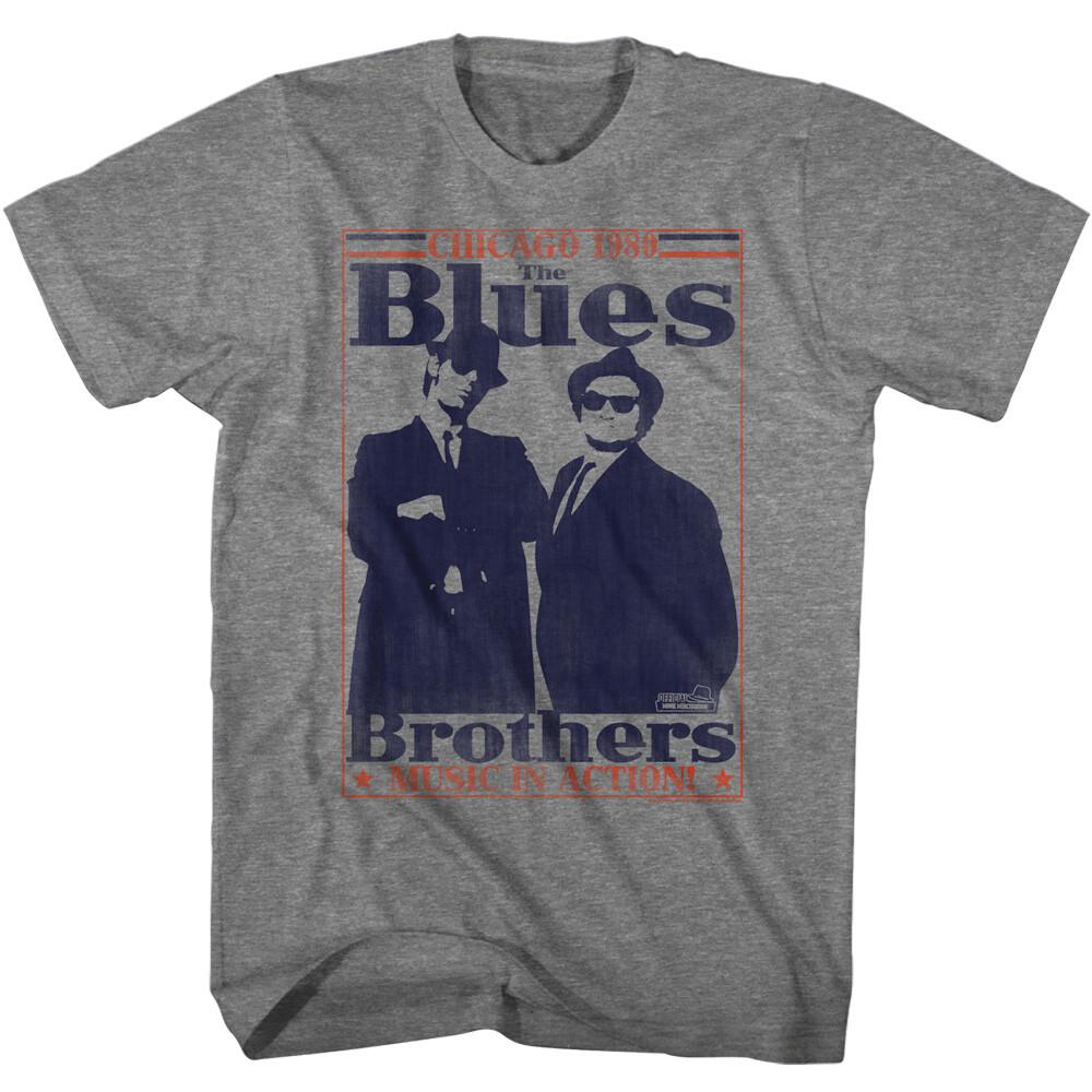 The Blues Brothers Movie Music In Action Chicago 1980 Boxed Photo Men T Shirt M