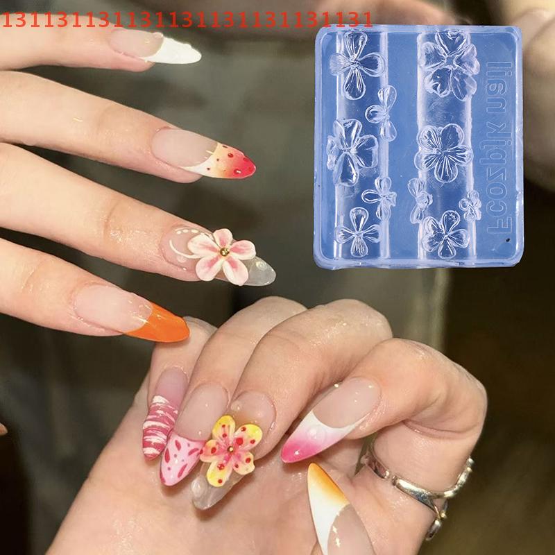 DIY Flower Tulip Design Nail Art Template Stereoscopic Manicure Tools Nail Mold Silicone Nail Art Decorations