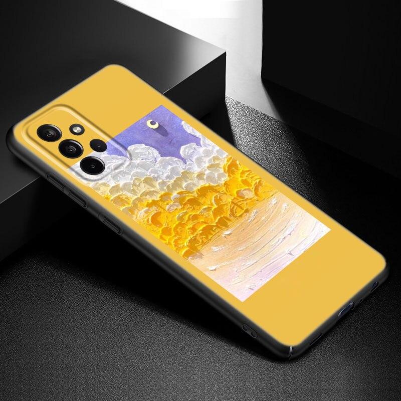 Emboss Flower Art Phone Case For Samsung Galaxy A21 A30 A50 A52 S A13 A22 A32 A33 A53 A73 5G A11 A12 A31 A51 A70 A71 A72 Cover