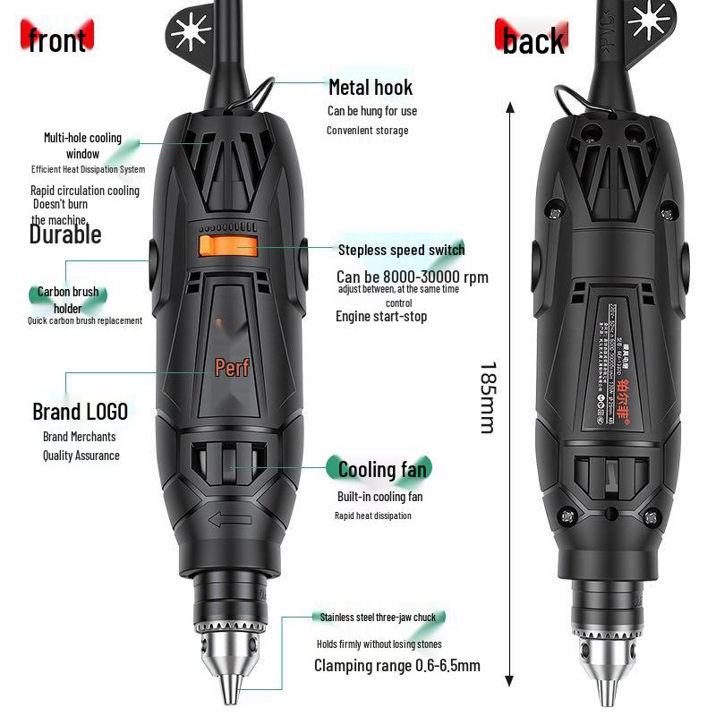 Compact Handheld Electric Grinder & Polisher for Jade Carving and Multifunctional Household Use