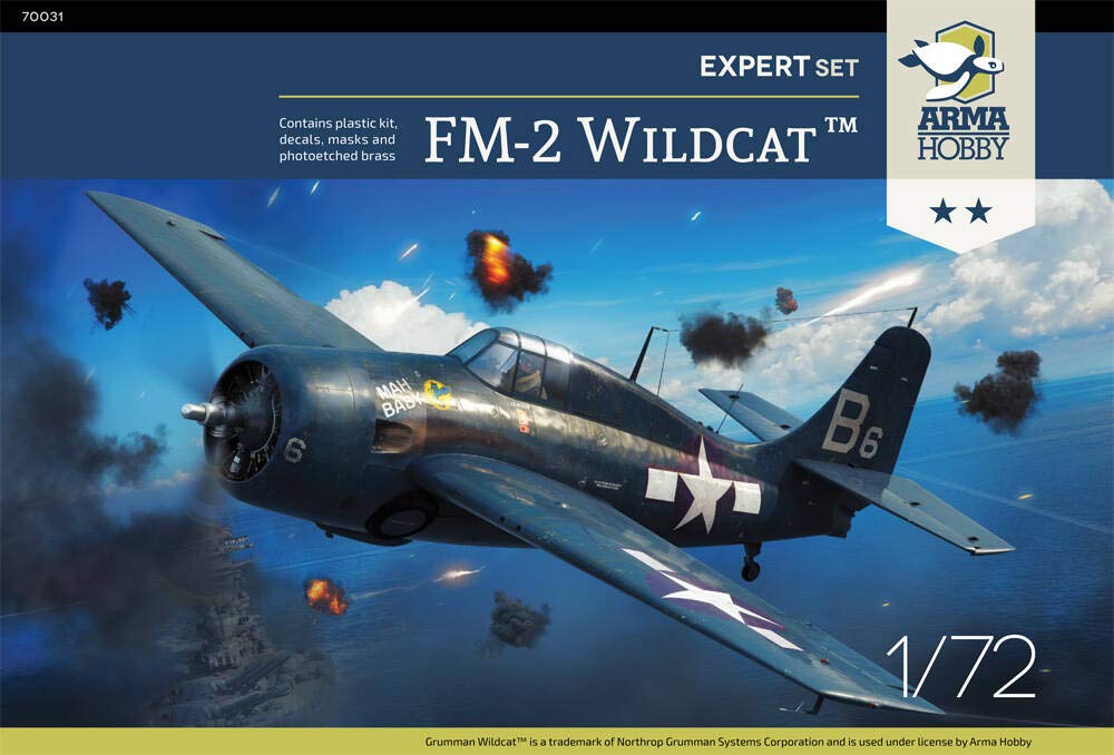 

ARMA HOBBY 1/72 Scale U.S. Navy FM-2 Wildcat Expert Set Plastic Model Kit (ADL70031)