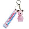 Keyring Teddy Bear Transparent Pink Pendant for Women's Bag R